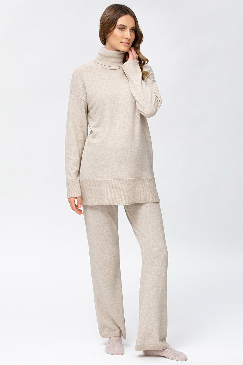 MONTEROSA | Tuta Premaman Beige in Lana e Cashmere