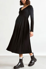 The Softest Rib Nursing Dress | Black