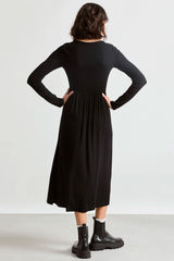 The Softest Rib Nursing Dress | Black