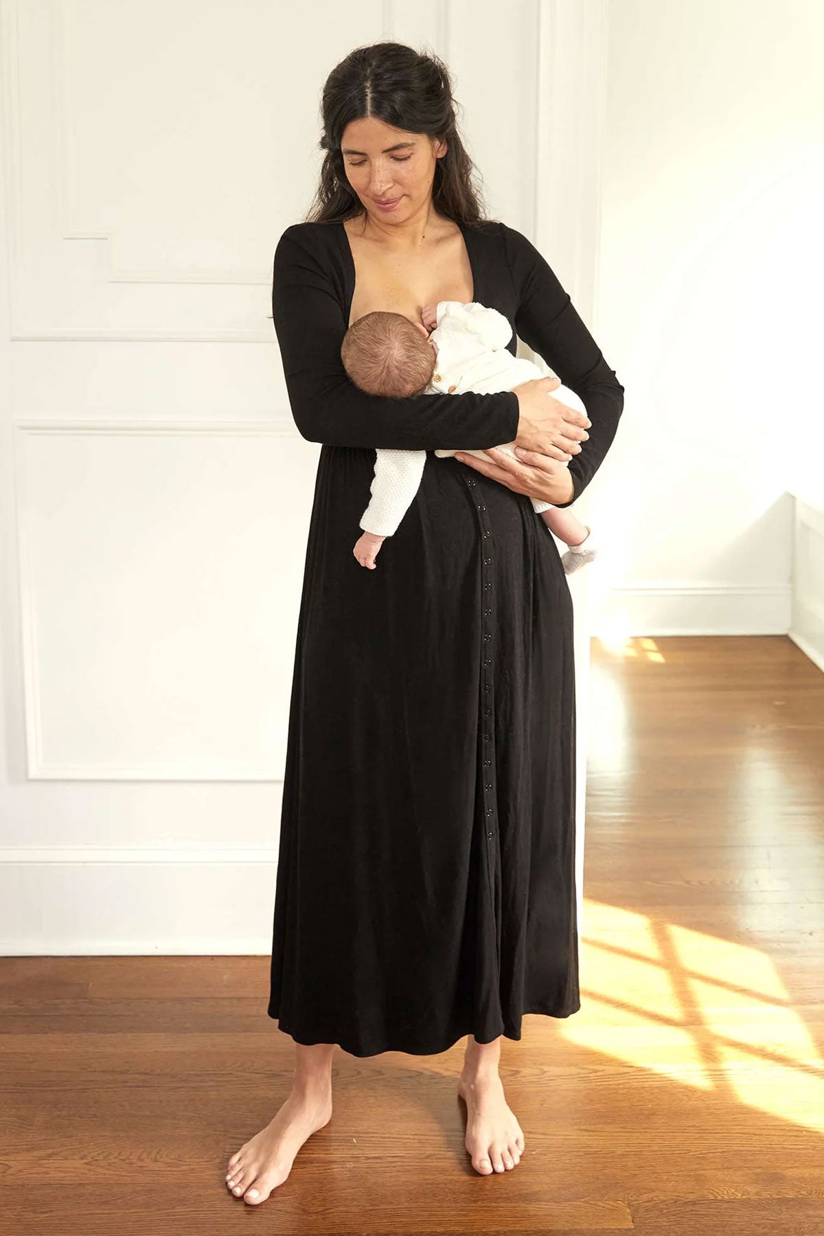 Abito Premaman e Allattamento a Coste Più Morbido | Nero