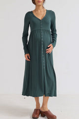 The Softest Rib Nursing Dress | Pine