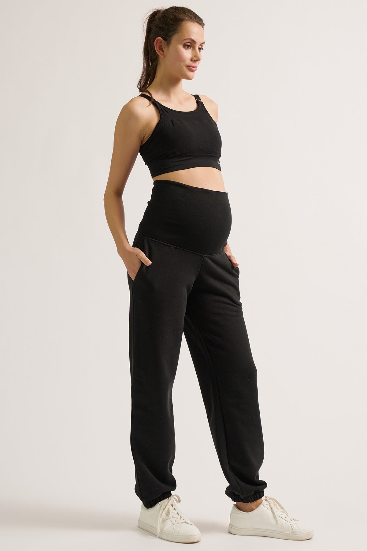 WOMA | Black Maternity Jogger Pants