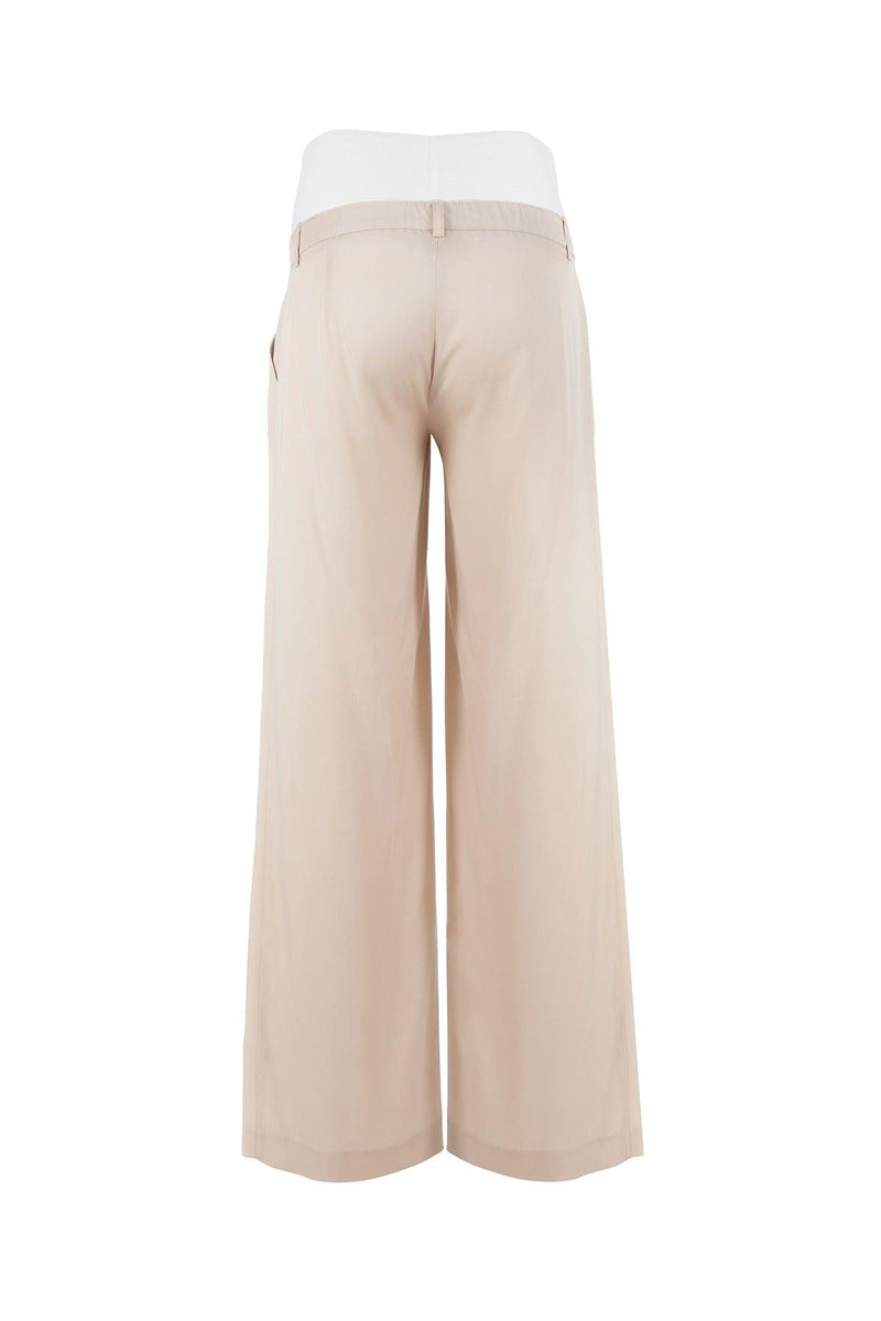 WARREN | Wide Leg Maternity Pants in Beige