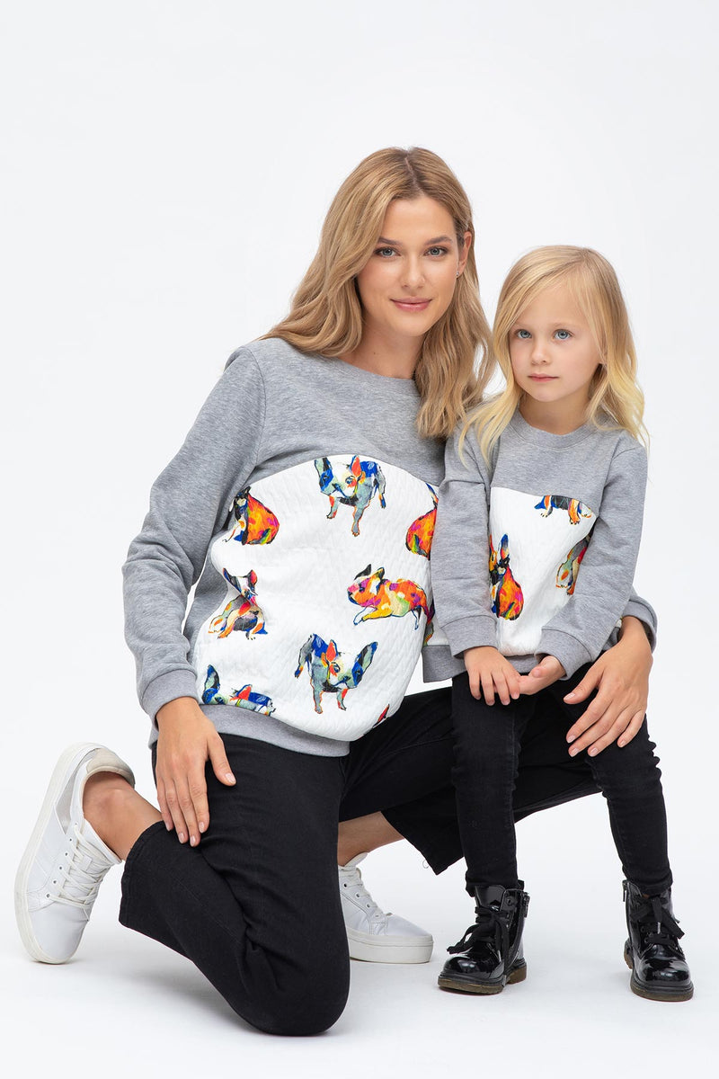 SANTA MONICA BABY | Maglia Bambina con Stampa French Bulldogs