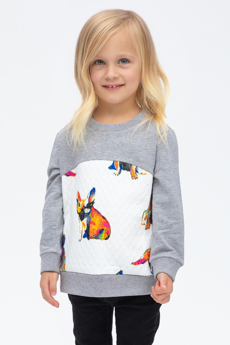 SANTA MONICA BABY | Maglia Bambina con Stampa French Bulldogs