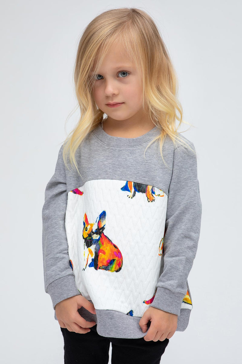 SANTA MONICA BABY | Maglia Bambina con Stampa French Bulldogs