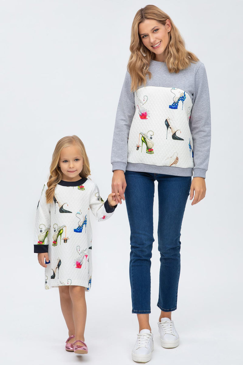 SANTA MONICA | Maternity and Nursing Sweater with Vogue Cats Pattern