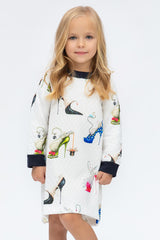 BRERA BABY | Abito Bambina con Stampa Vogue Cats