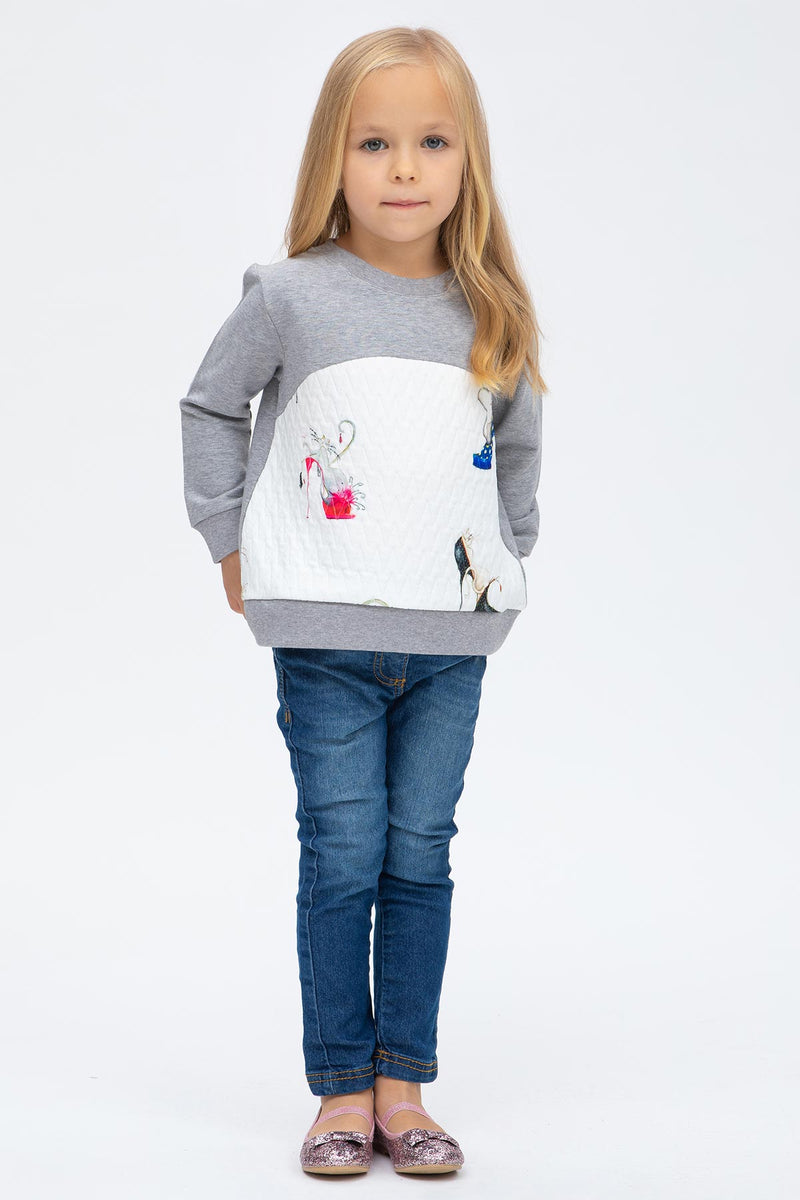 SANTA MONICA BABY | Baby Sweater with Vogue Cats Print