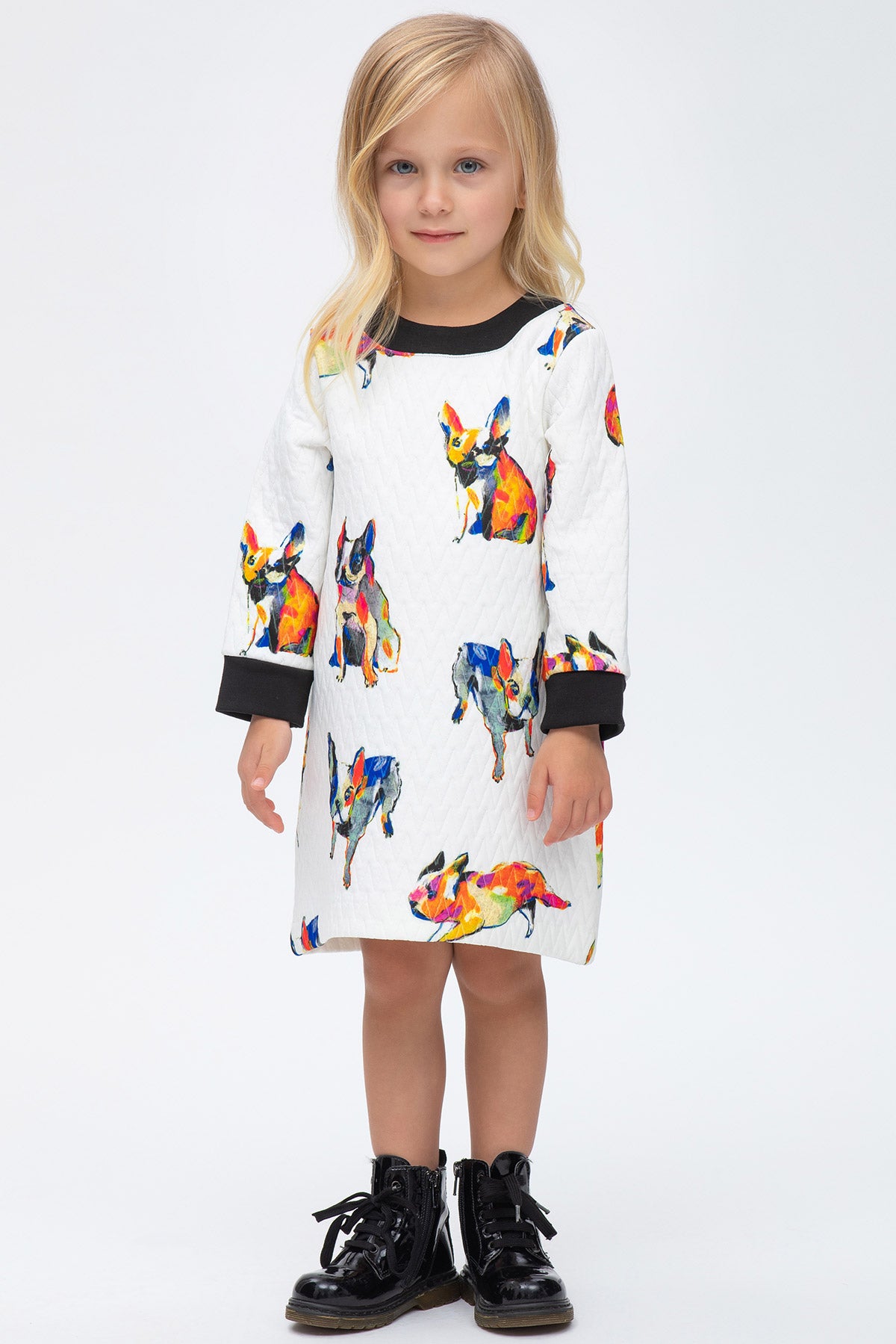 BRERA BABY | Abito Bambina con Stampa French Bulldogs