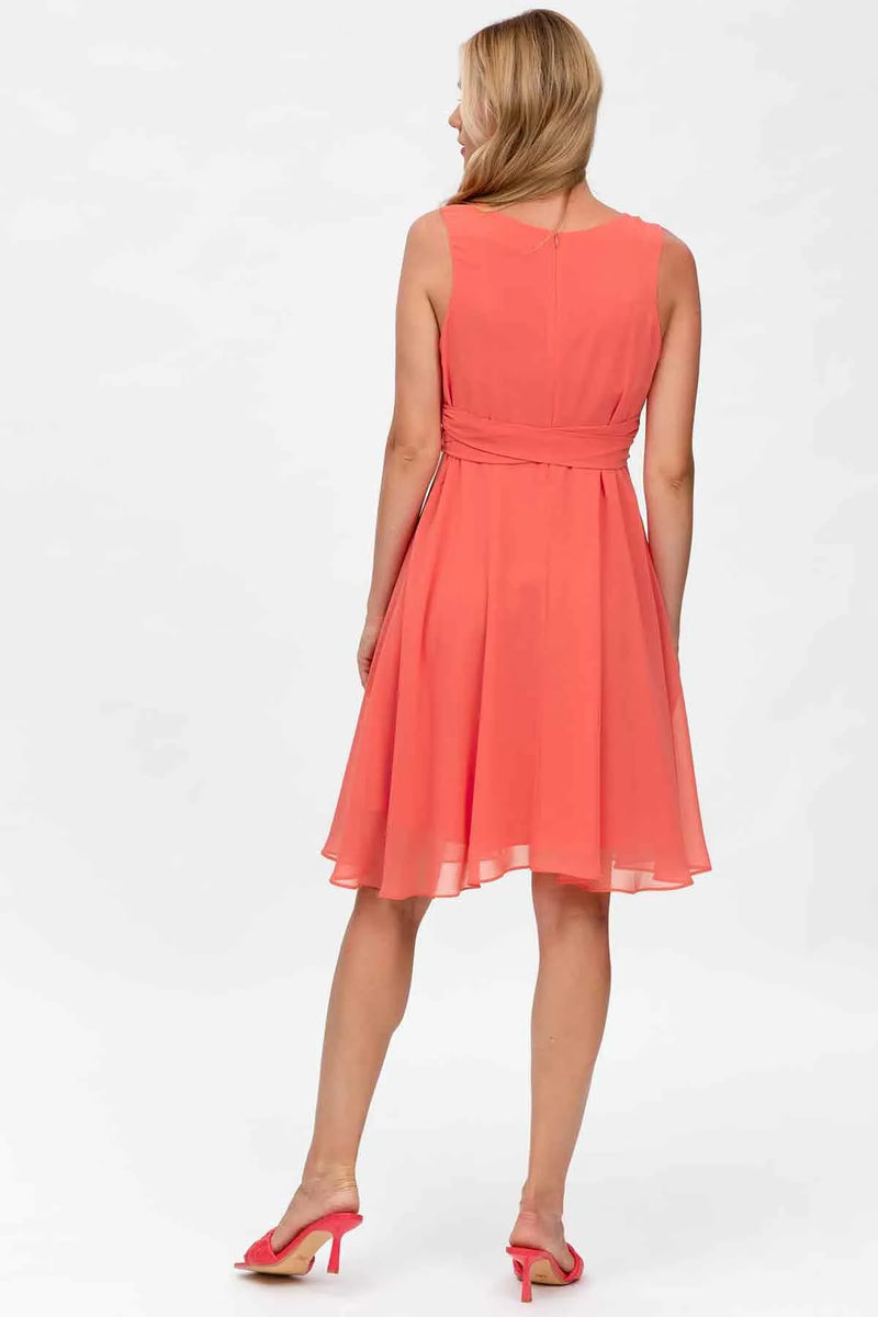 TAMIGI | Chiffon Maternity Dress in Coral