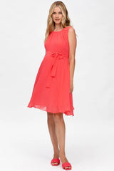 TAMIGI | Chiffon Maternity Dress in Coral