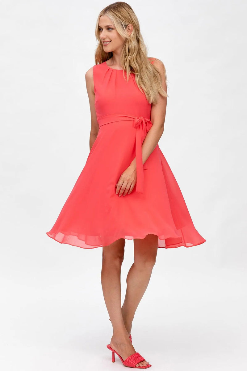 TAMIGI | Chiffon Maternity Dress in Coral