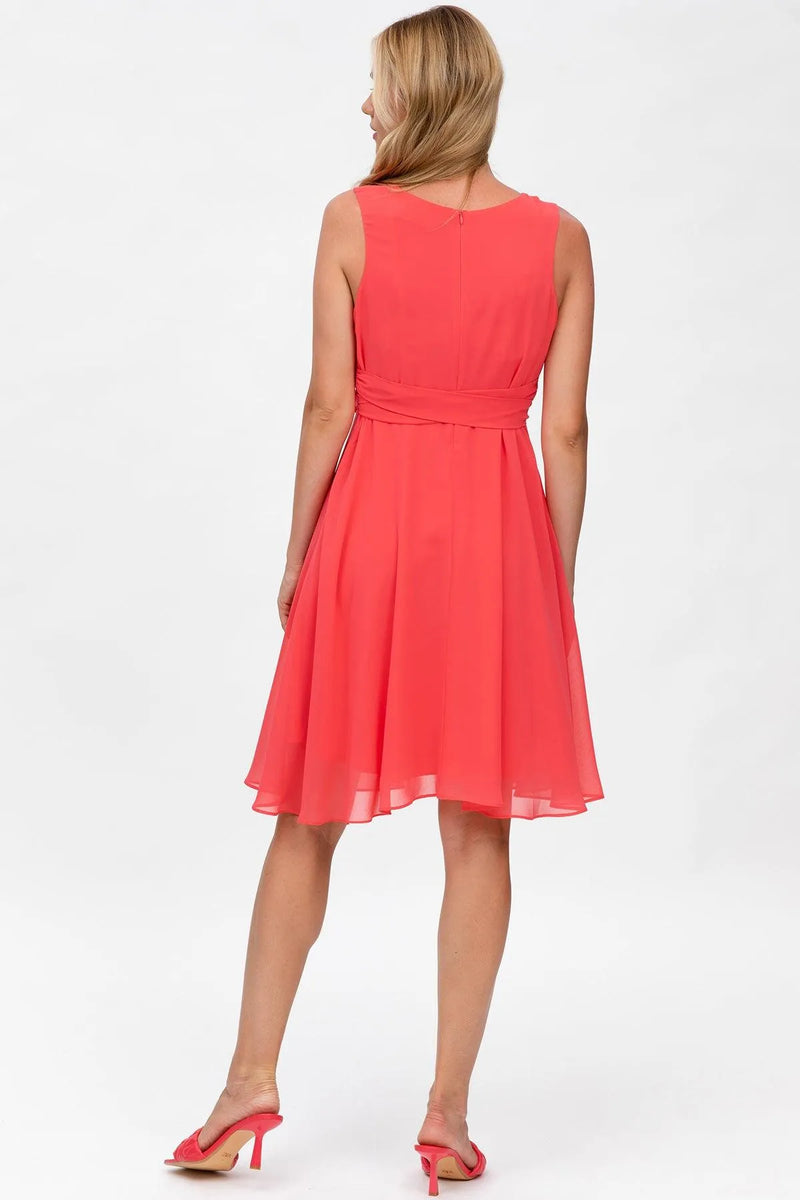 TAMIGI | Chiffon Maternity Dress in Coral