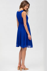 TAMIGI | Chiffon Maternity Dress in Sapphire Blue