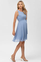 TAMIGI | Chiffon Maternity Dress in Sapphire Blue