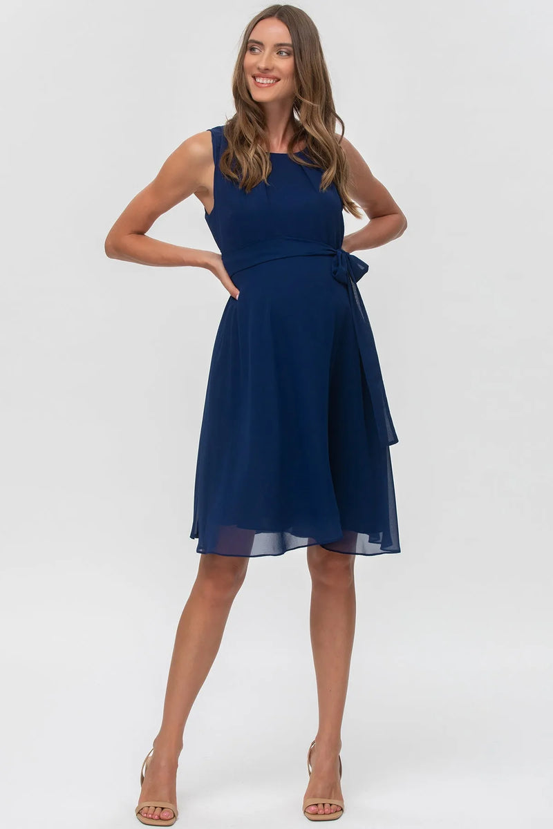 TAMIGI | Chiffon Maternity Dress in Navy