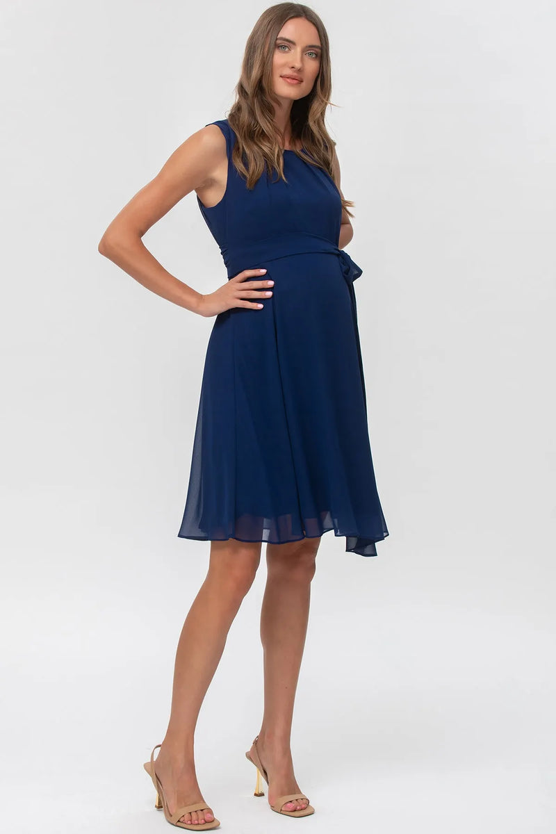 TAMIGI | Chiffon Maternity Dress in Navy