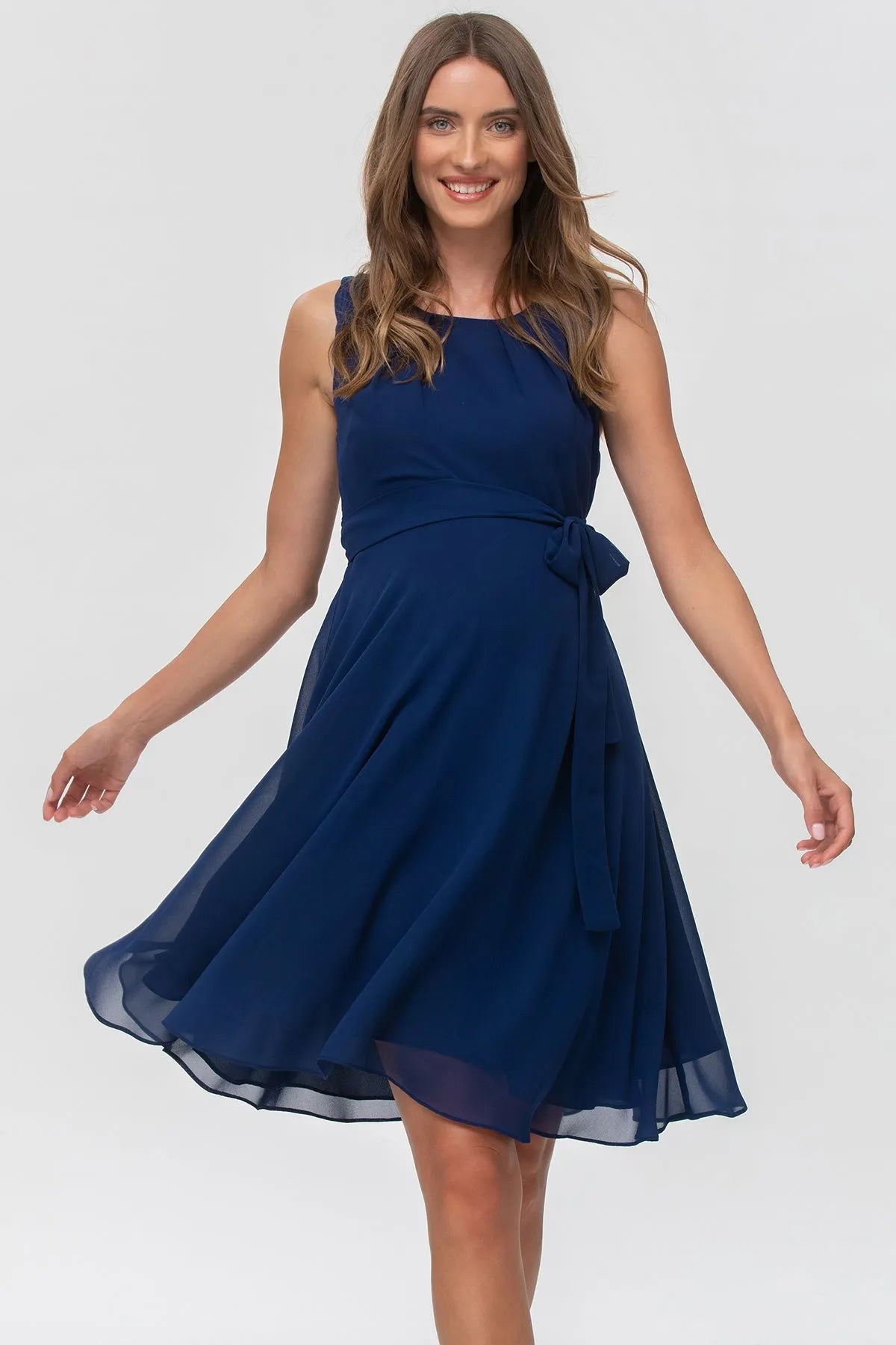 TAMIGI | Chiffon Maternity Dress in Navy