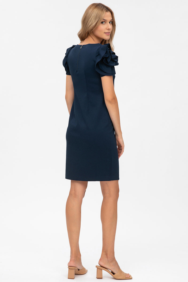 CAPRI | Dark Blue Maternity Dress in Milano Stitch