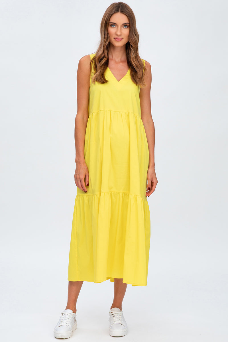MELODY | Yellow V-Neck Maxi Maternity Dress