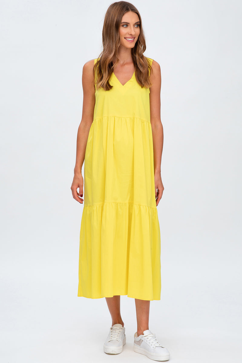 MELODY | Yellow V-Neck Maxi Maternity Dress