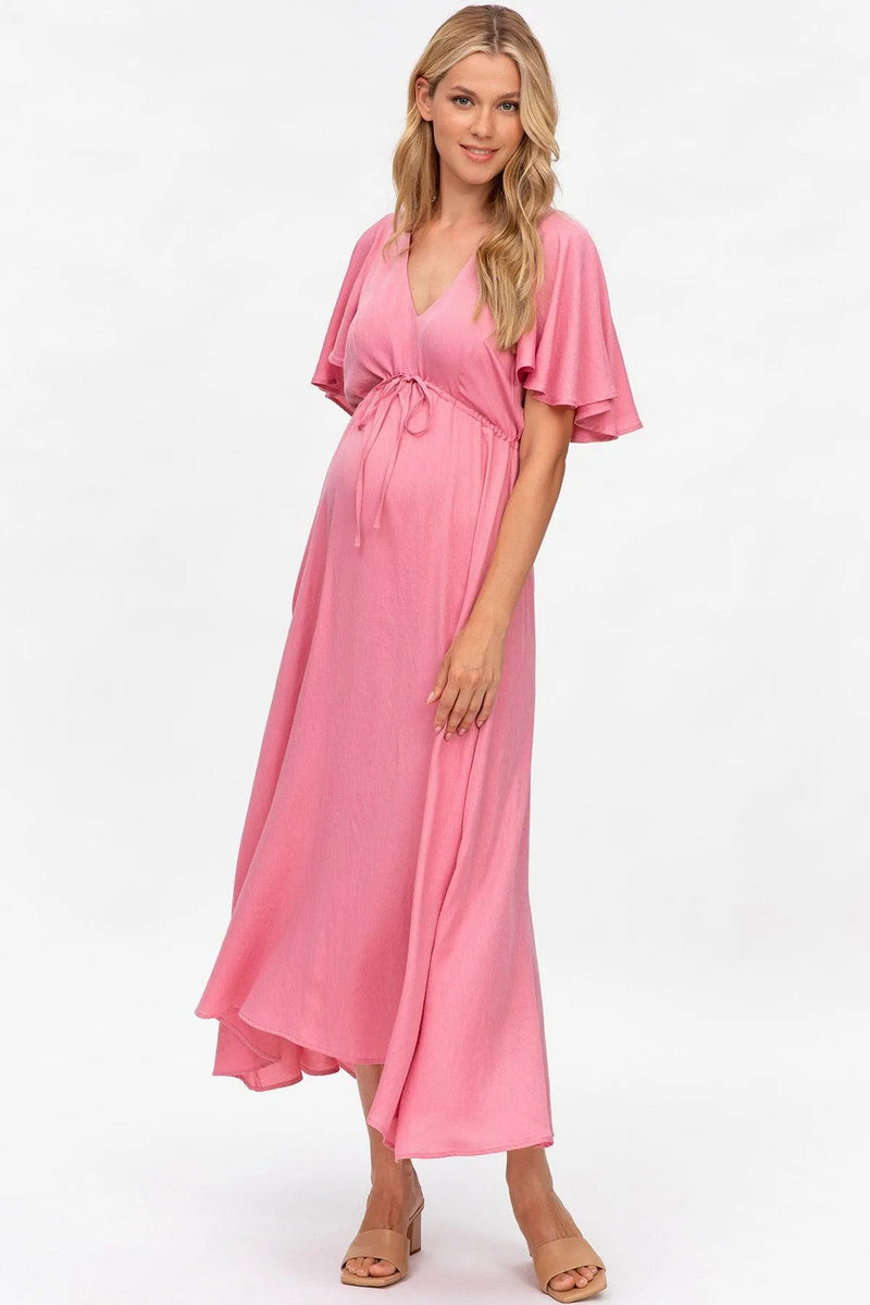 Pink blush online maternity maxi dress
