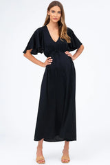 VALENTINA | Maternity Maxi Dress in Black