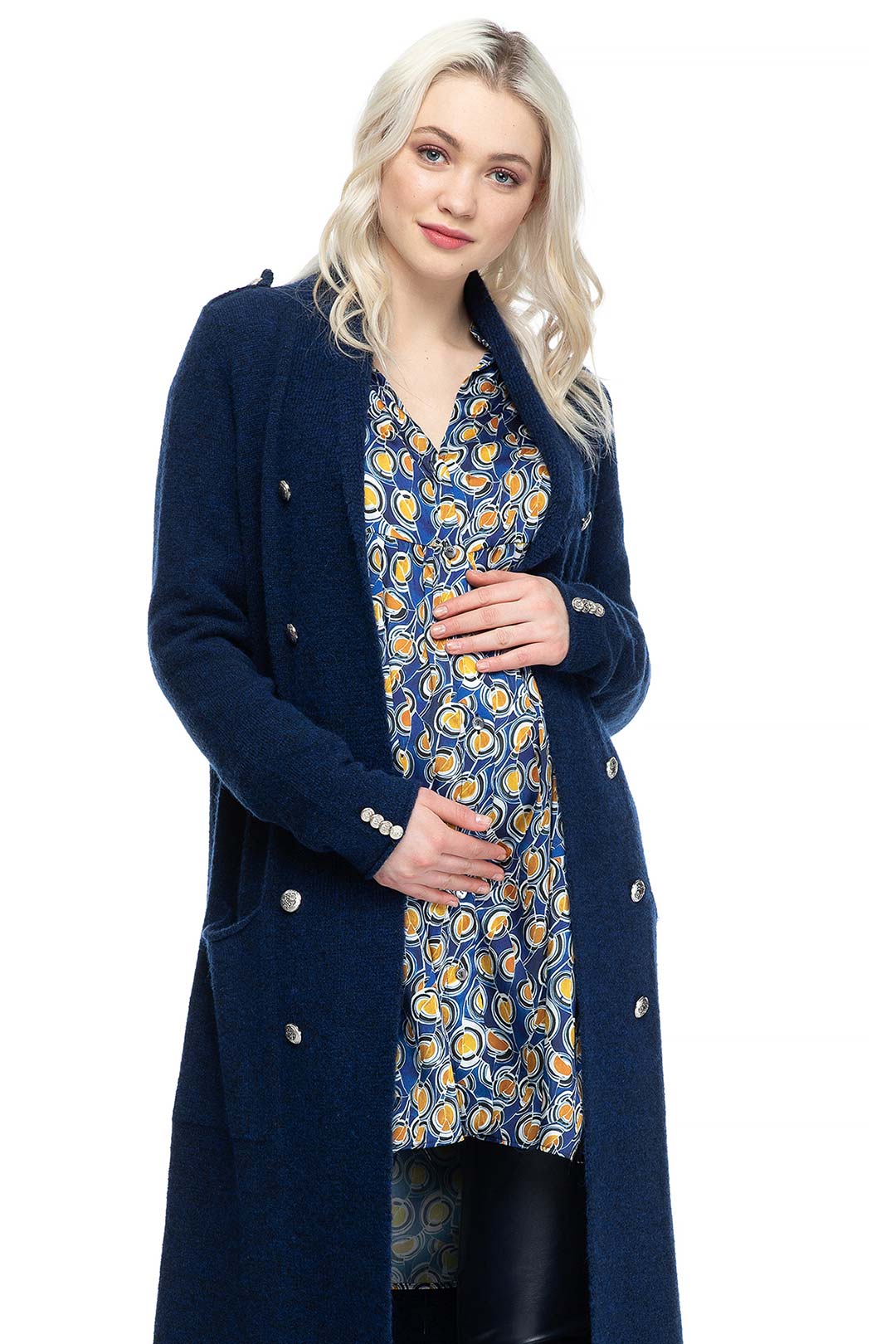 Mini abito camicia Premaman in morbido tessuto stampato