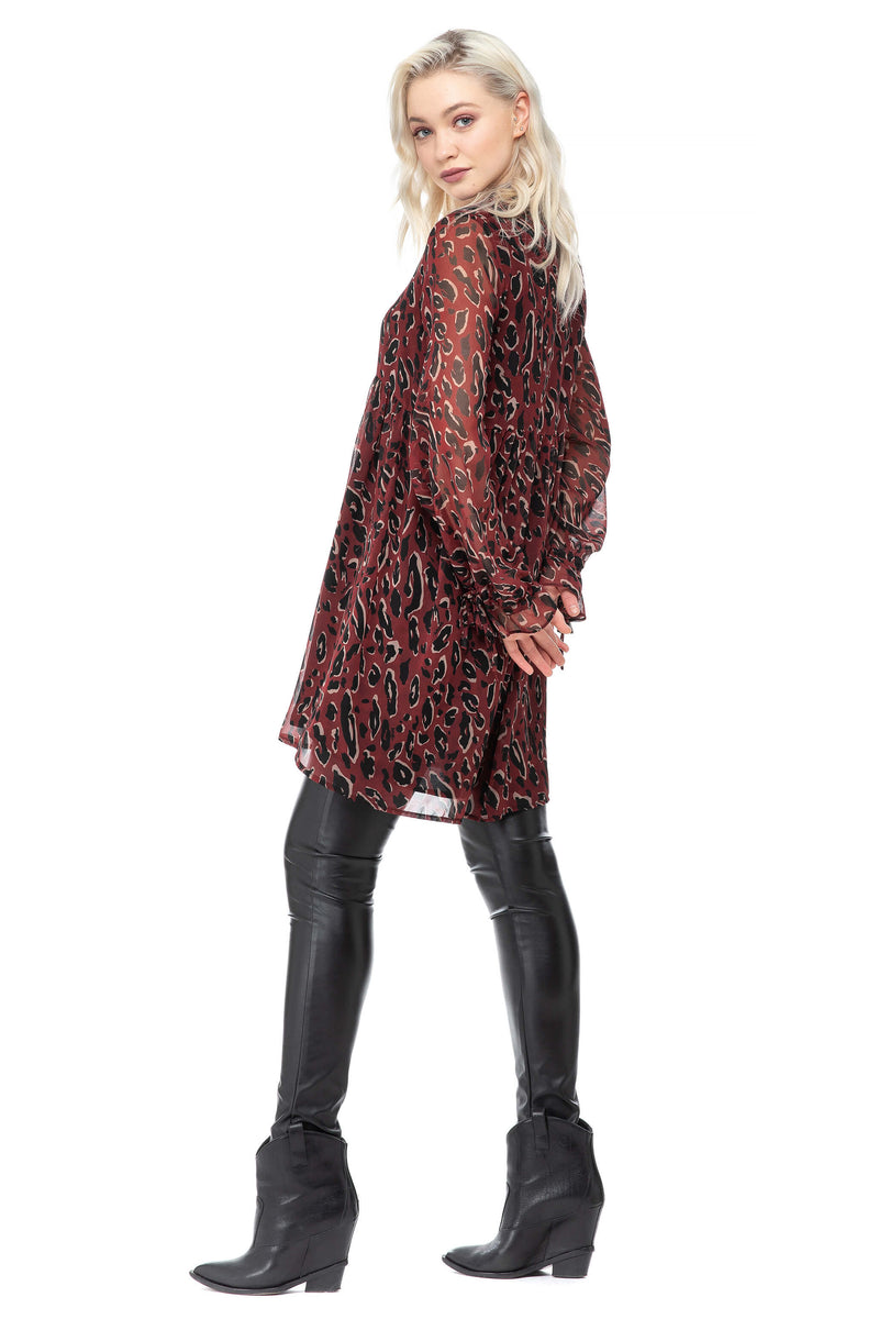 SCARLETT | Mini Abito Animalier in Georgette