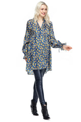 SKINNY ECOPELLE | Pantalone blu con fascia elastica