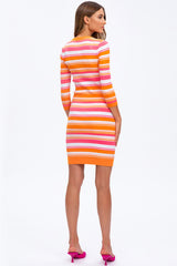 LOVE | Abito Premaman Aderente a Righe Rosa e Arancio