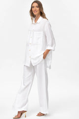 JOSEPH | White Maternity Pants in Linen