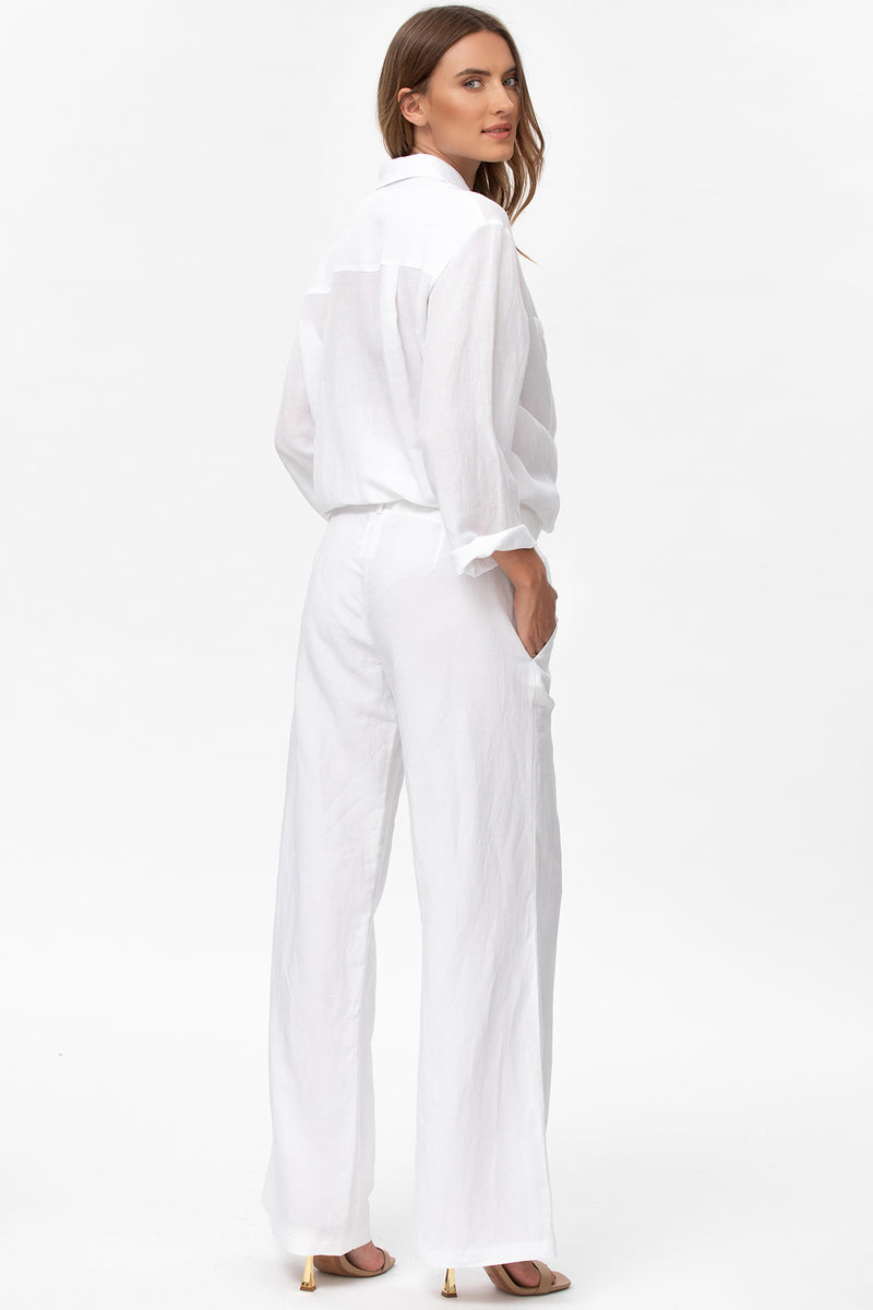 JOSEPH | White Maternity Pants in Linen