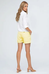 MINI LINEN SHORTS | Yellow Maternity Shorts