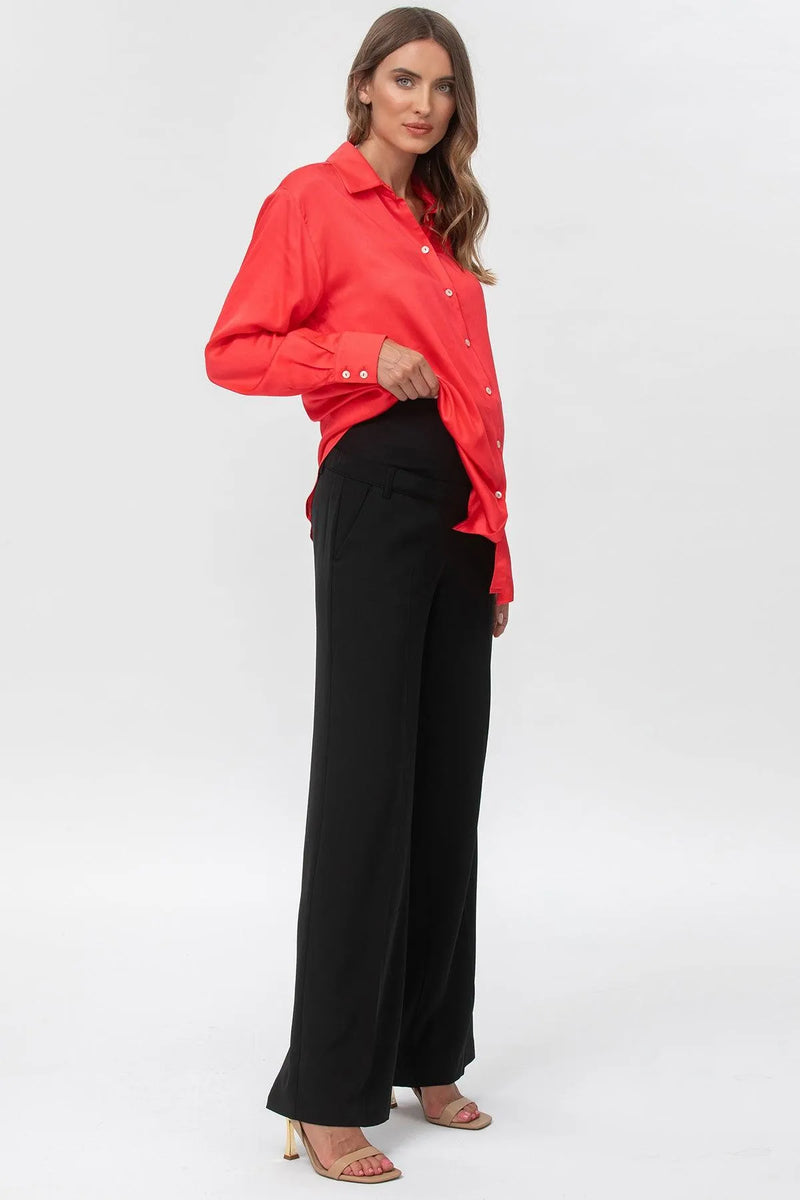 FREDDIE | Black Straight Leg Maternity Pants