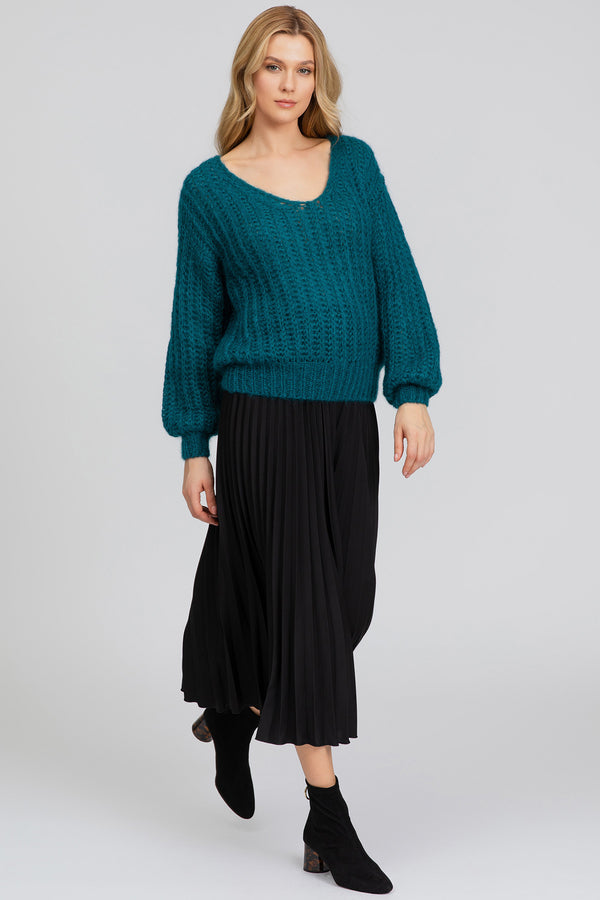 IMMA | Black Pleated Maternity Skirt