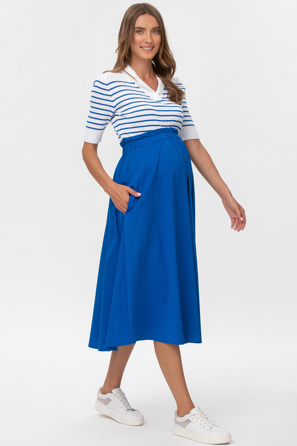 OLIVIA | Gonna Premaman in Cotone Blu