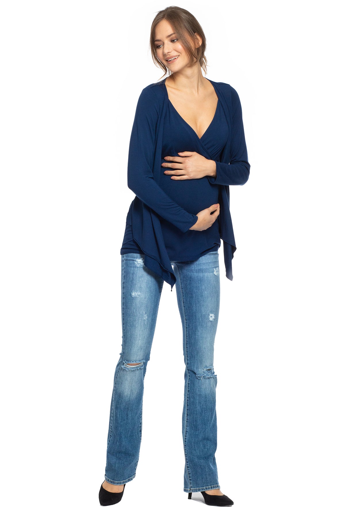 SLIM BOOTCUT W607 | Jeans Premaman con Rotture - Pietro Brunelli