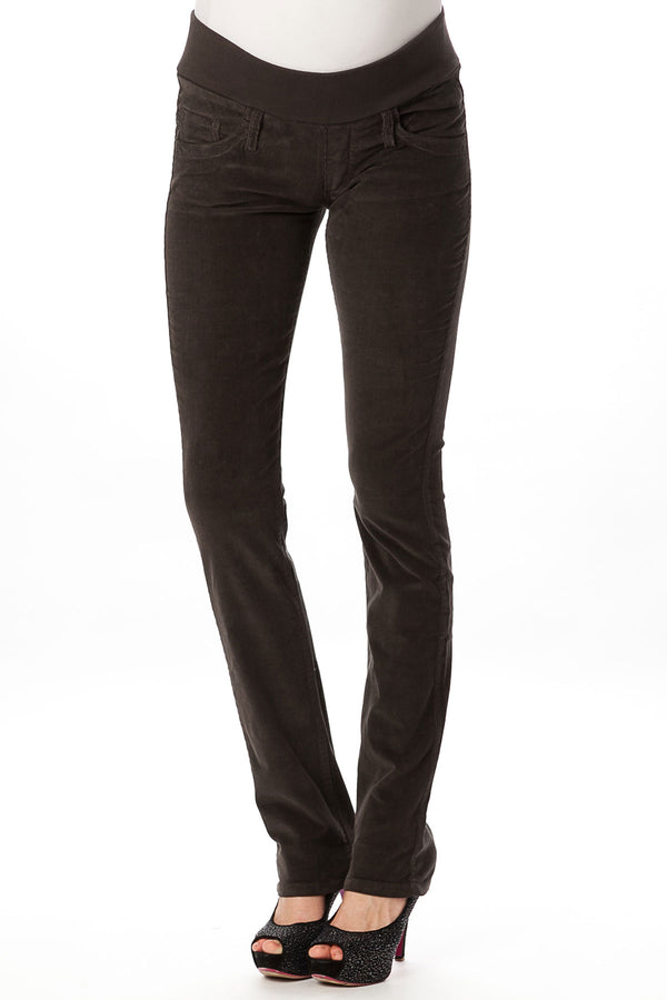 STRAIGHT LEG | Jeans Premaman in Velluto Marrone