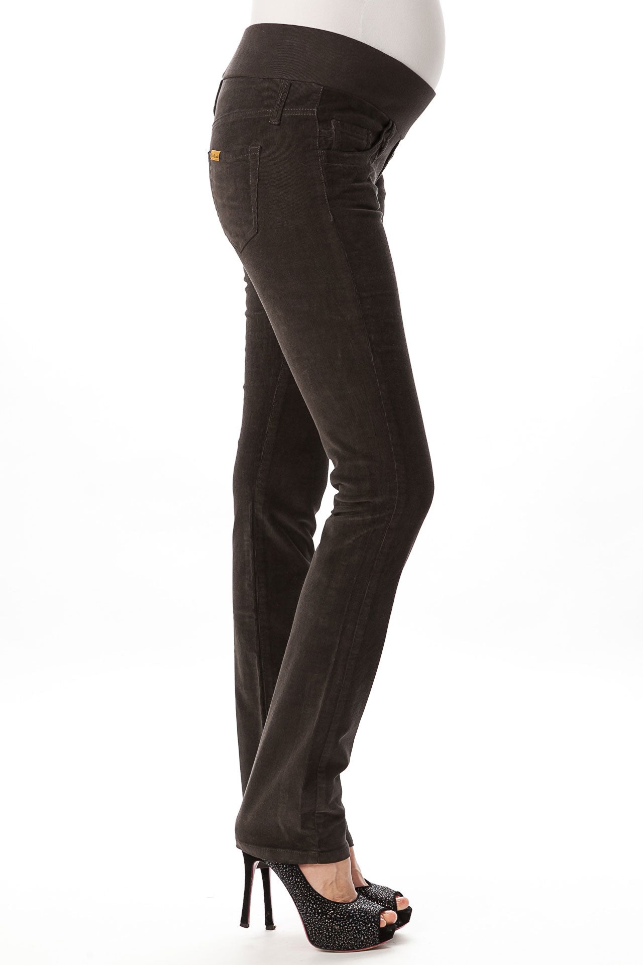 STRAIGHT LEG | Jeans Premaman in Velluto Marrone