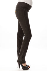 STRAIGHT LEG | Jeans Premaman in Velluto Marrone