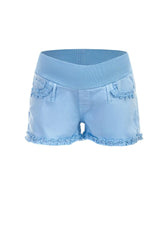 BONNIE MINI SHORTS AZZURO | Pantaloncini Premaman in Cotone