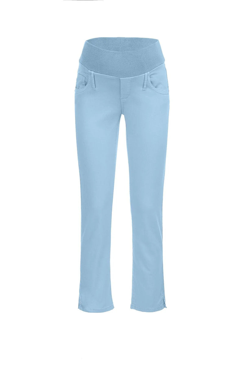 SKY BLUE CAPRI | Maternity Pants in Stretch Cotton