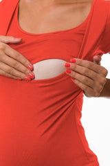 LISE | Short Sleeve Maternity and Nursing Top in Orange