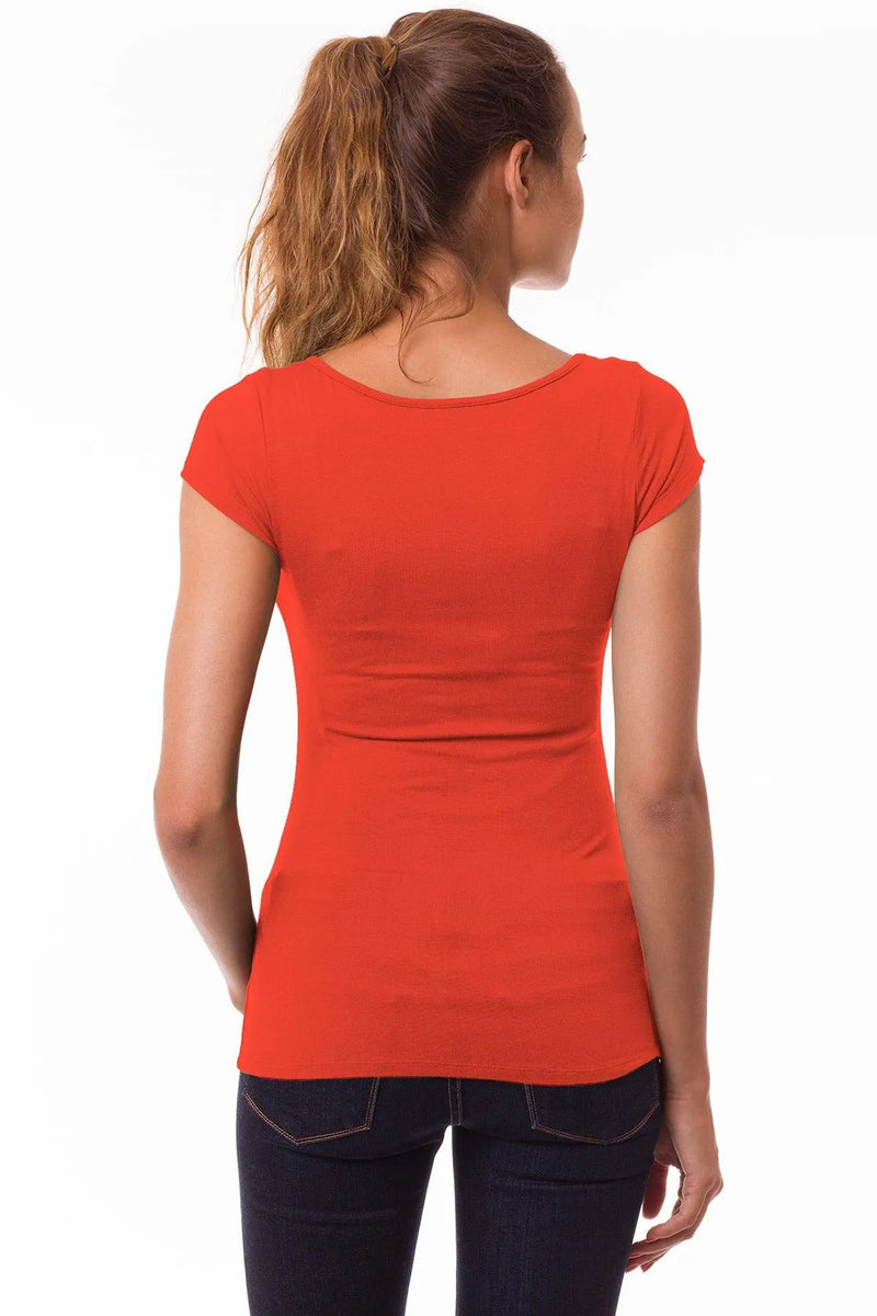 LISE | Short Sleeve Maternity and Nursing Top in Orange