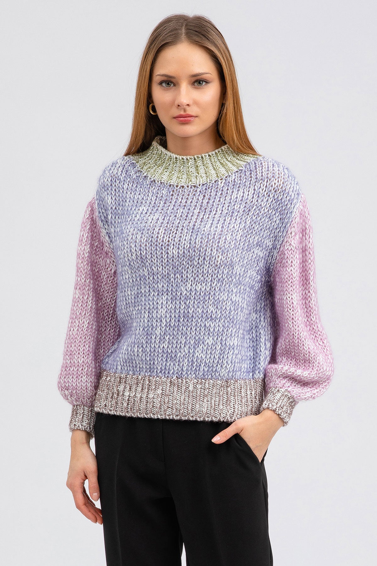 GRAN PARADISO | Maglione a Collo Alto Colorato in Mohair
