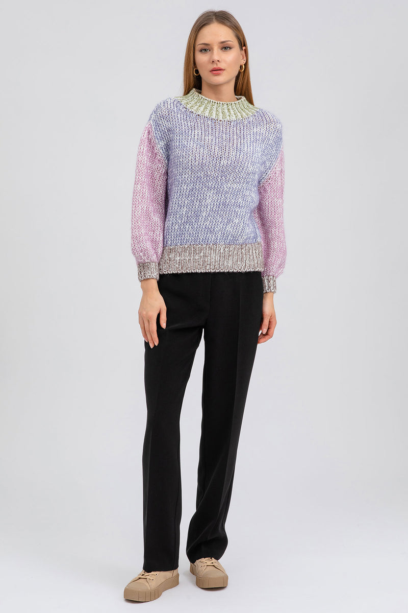 GRAN PARADISO | Maglione a Collo Alto Colorato in Mohair