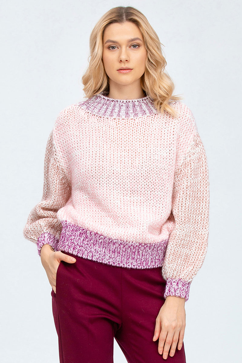 GRAN PARADISO | Maglione a Collo Alto Rosa in Mohair