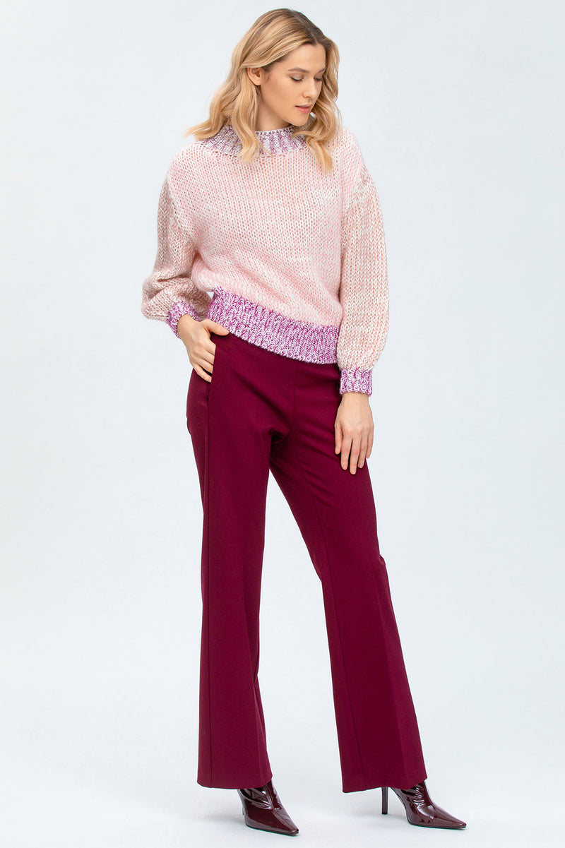 GRAN PARADISO | Maglione a Collo Alto Rosa in Mohair